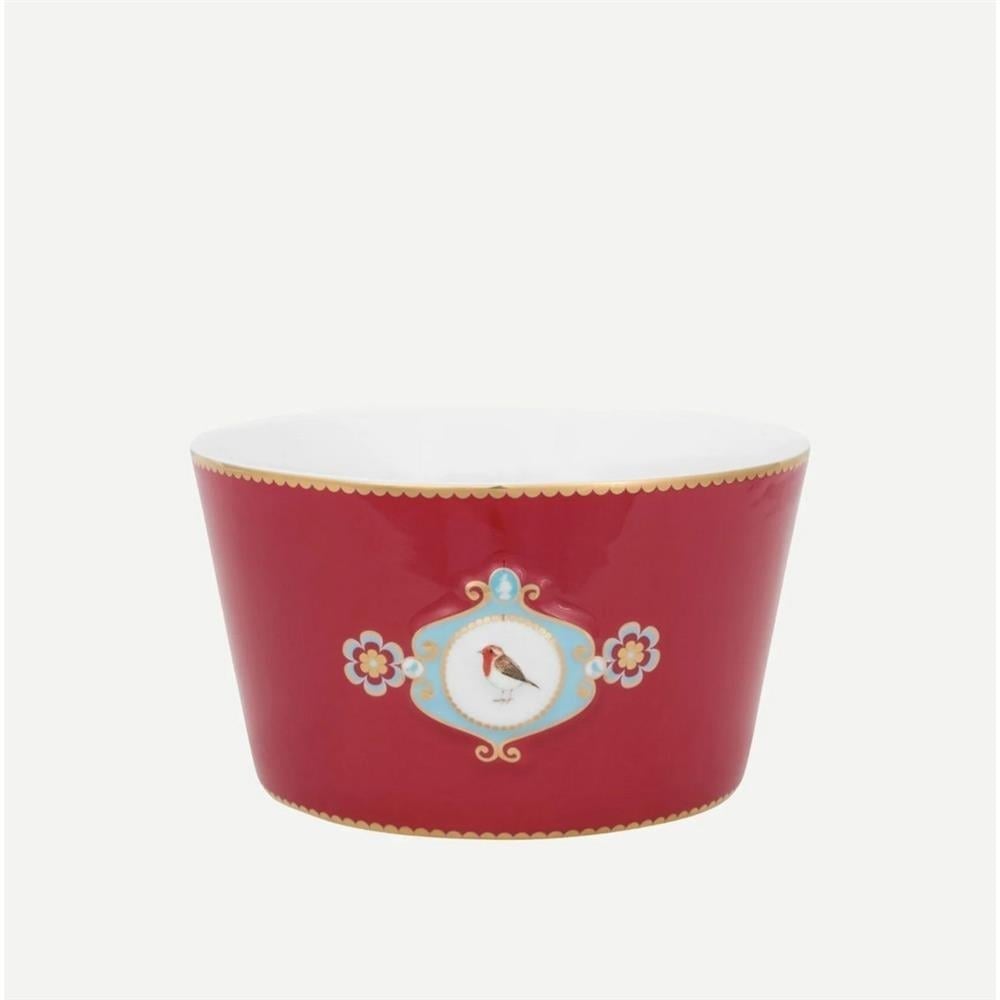 LOVE BIRDS KIRMIZI MADALYON DESENLİ KASE 15 CM