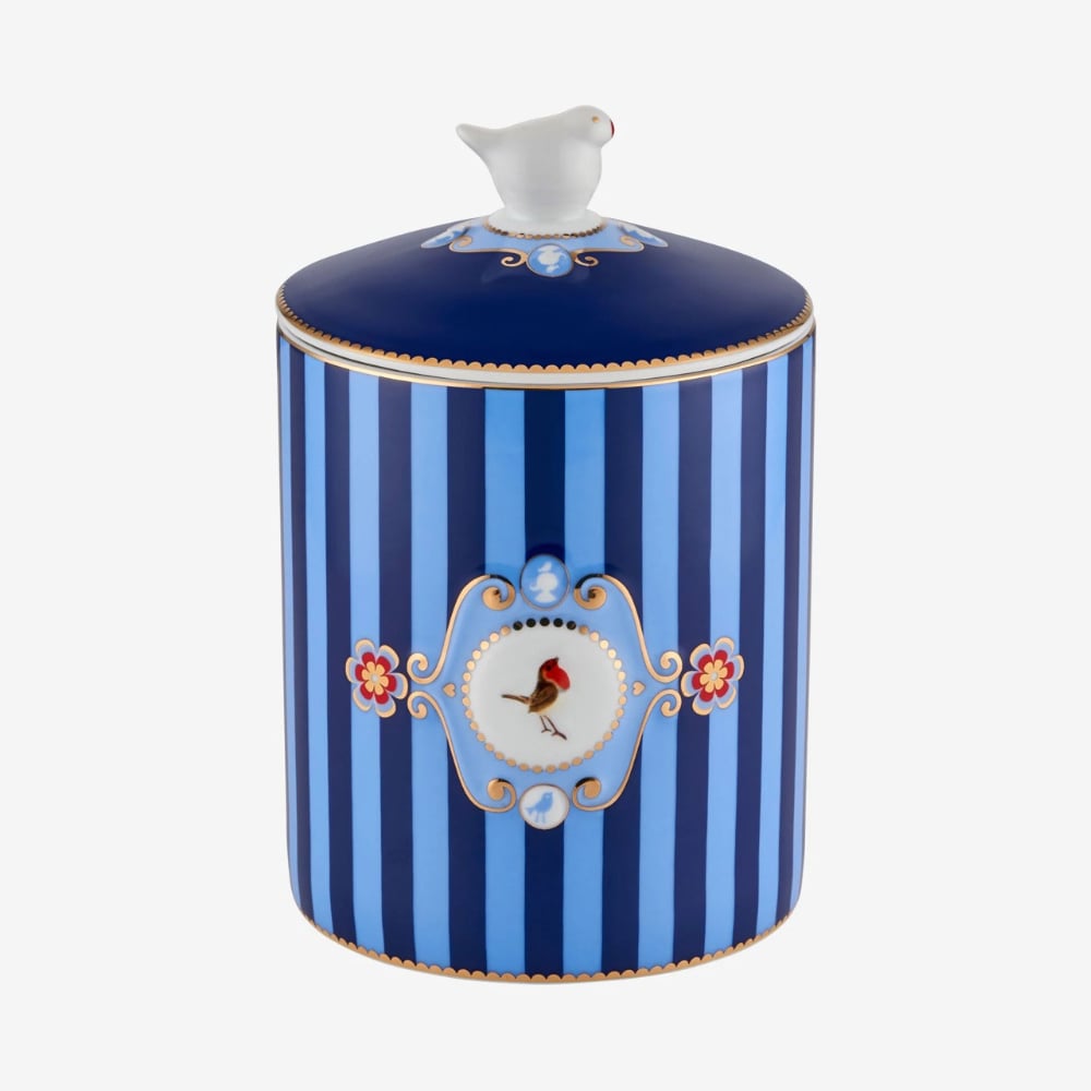 LOVE BIRDS MAVİ PORSELEN SAKLAMA KABI 1300 ML