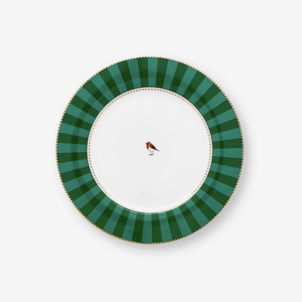 LOVE BIRDS YEŞİL ÇİZGİLİ YEMEK TABAĞI 26,5 CM