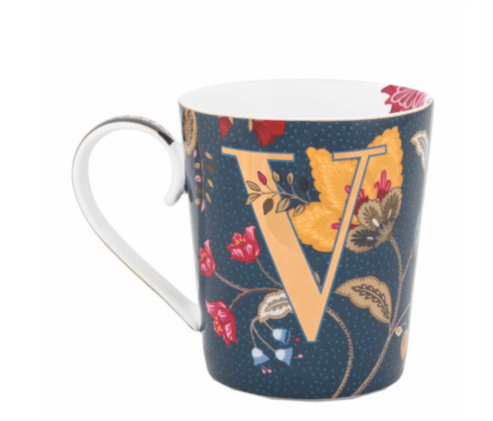 MAVİ PORSELEN KUPA 350 ML ALPHABET COLLECTION