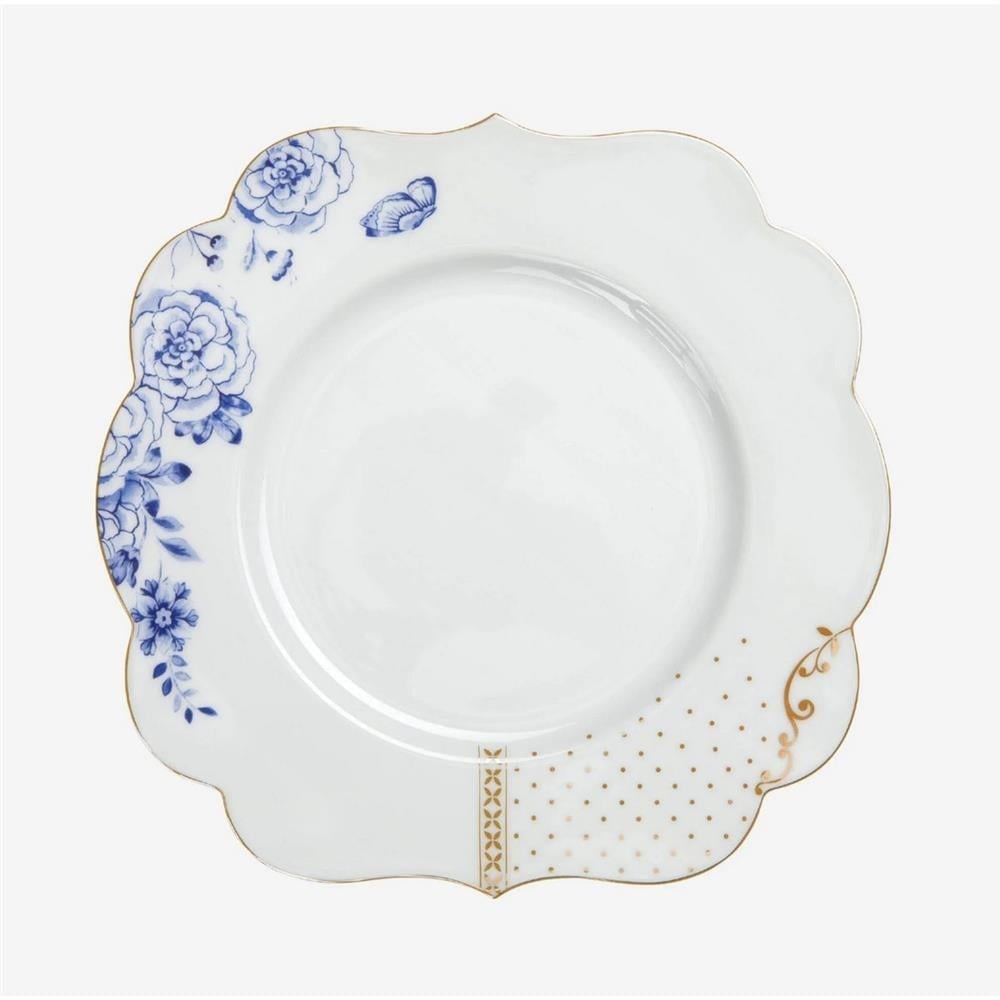ROYAL BEYAZ MAVİ RENKLİ KAHVALTI TABAĞI 23,5 CM