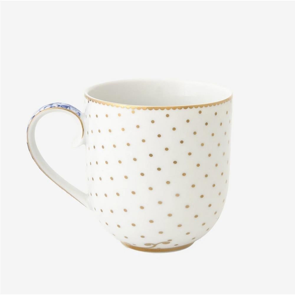 ROYAL KÜÇÜK MUG BEYAZ ALTIN PUANTİYELİ