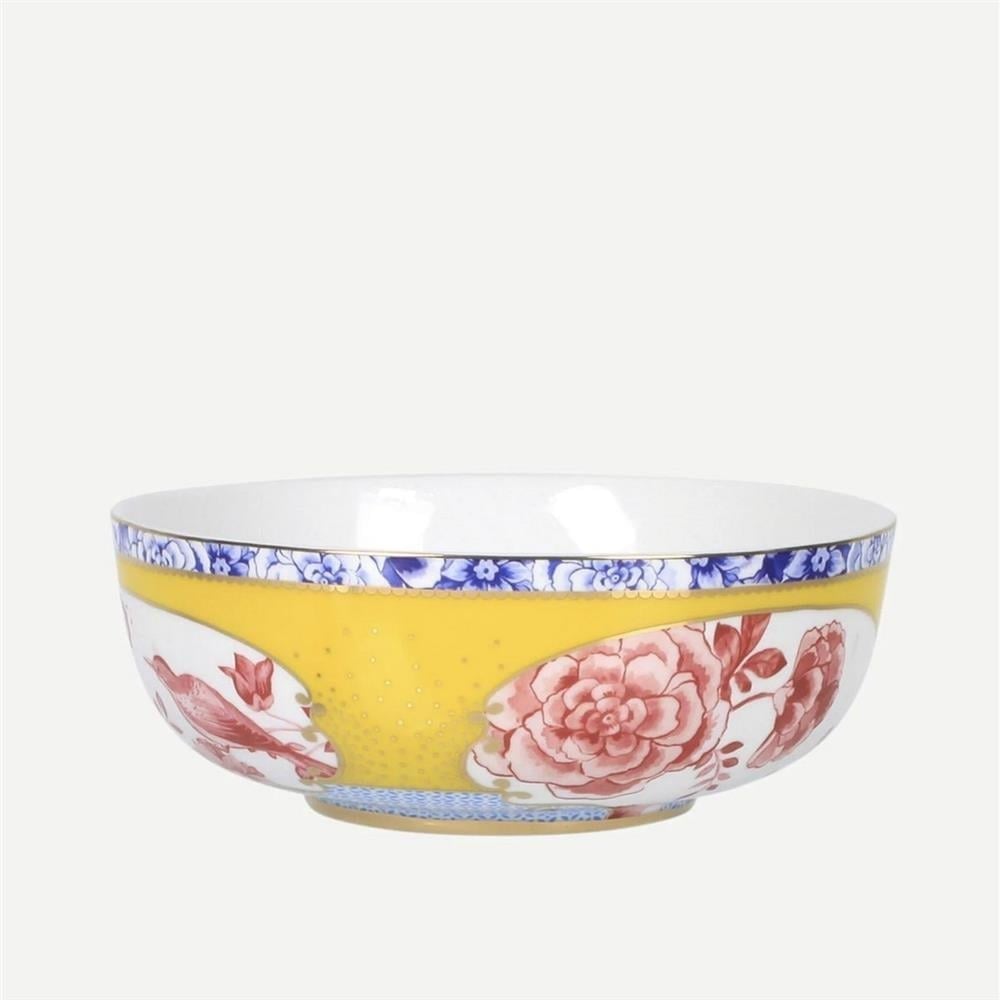 ROYAL SARI ÇİÇEK DESENLİ KASE 17 CM