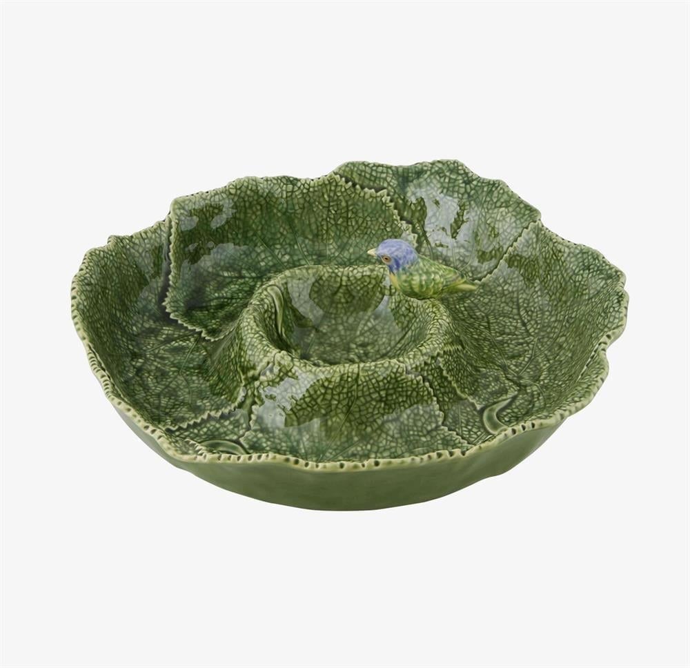 YEŞİL SERAMİK SERVİS KASESİ 37 CM LEAVES COLLECTION