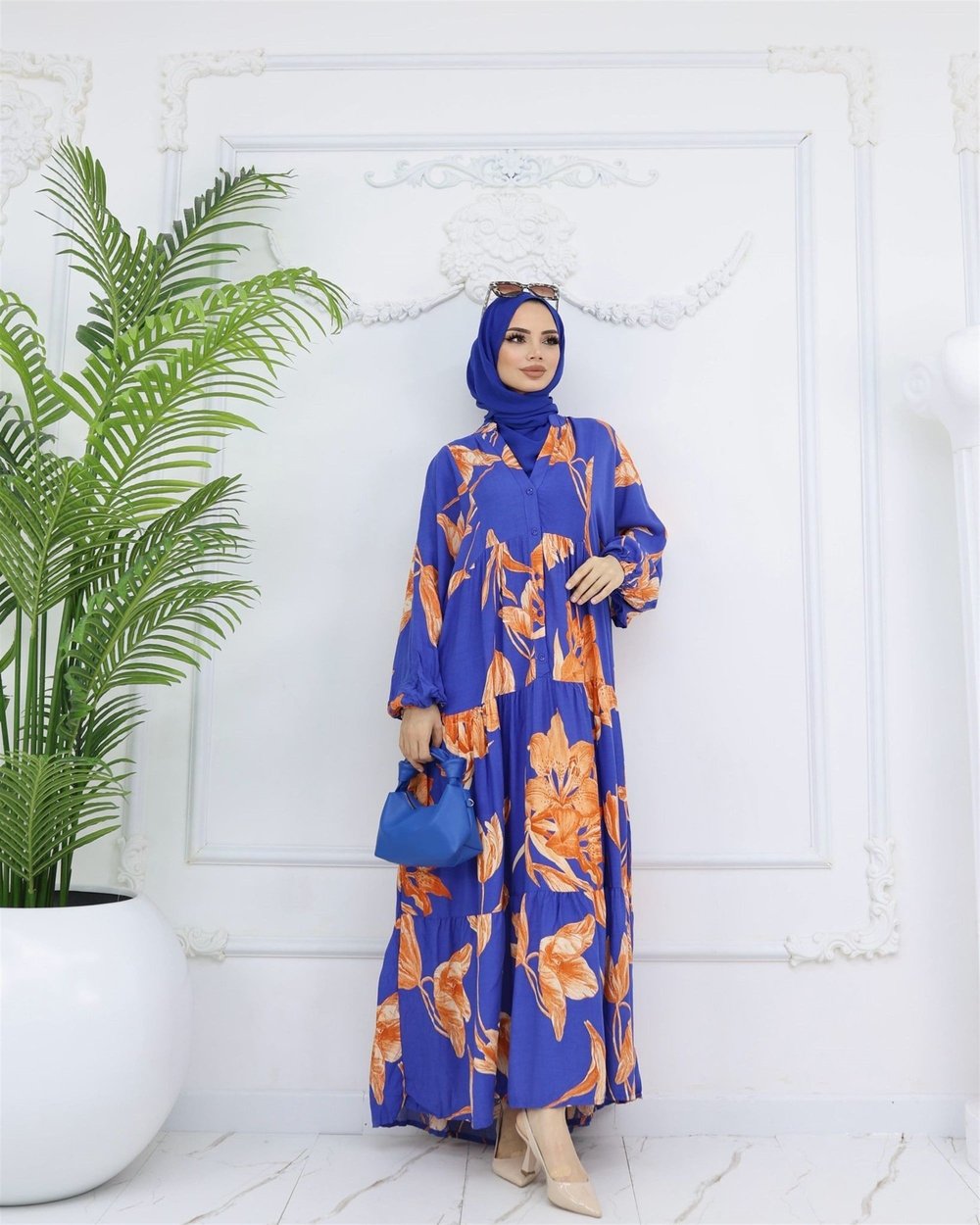 Lizy Viskon Elbise | Saks Mavisi