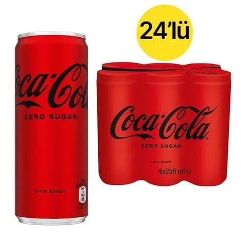  Item 1 of 1 Coca Cola Zero Şekersiz Slim 250 ml x 24 Adet