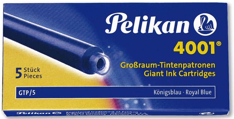 PELİKAN DOLMA KALEM  KARTUŞU 4001 DEV ROYAL MAVİ 5 Lİ 310748