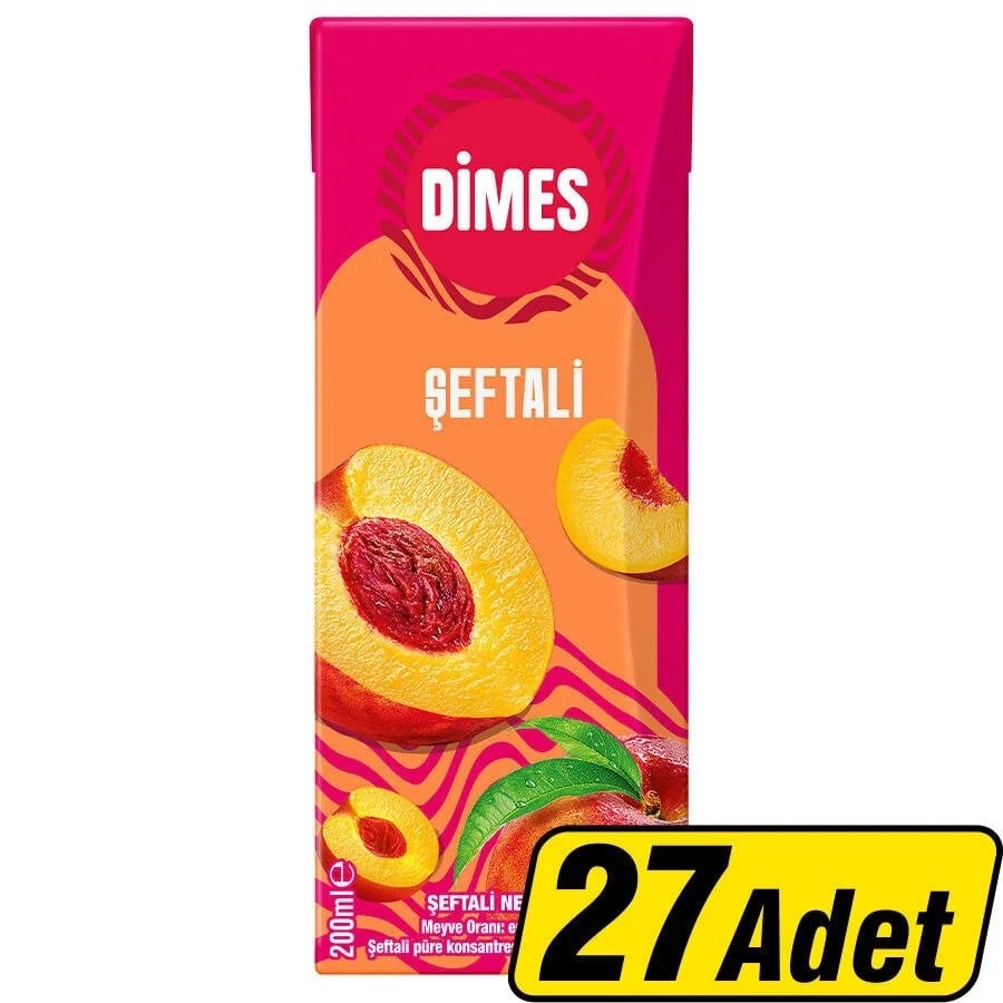 Dimes 200 ml 27'li Şeftali Meyve Suyu