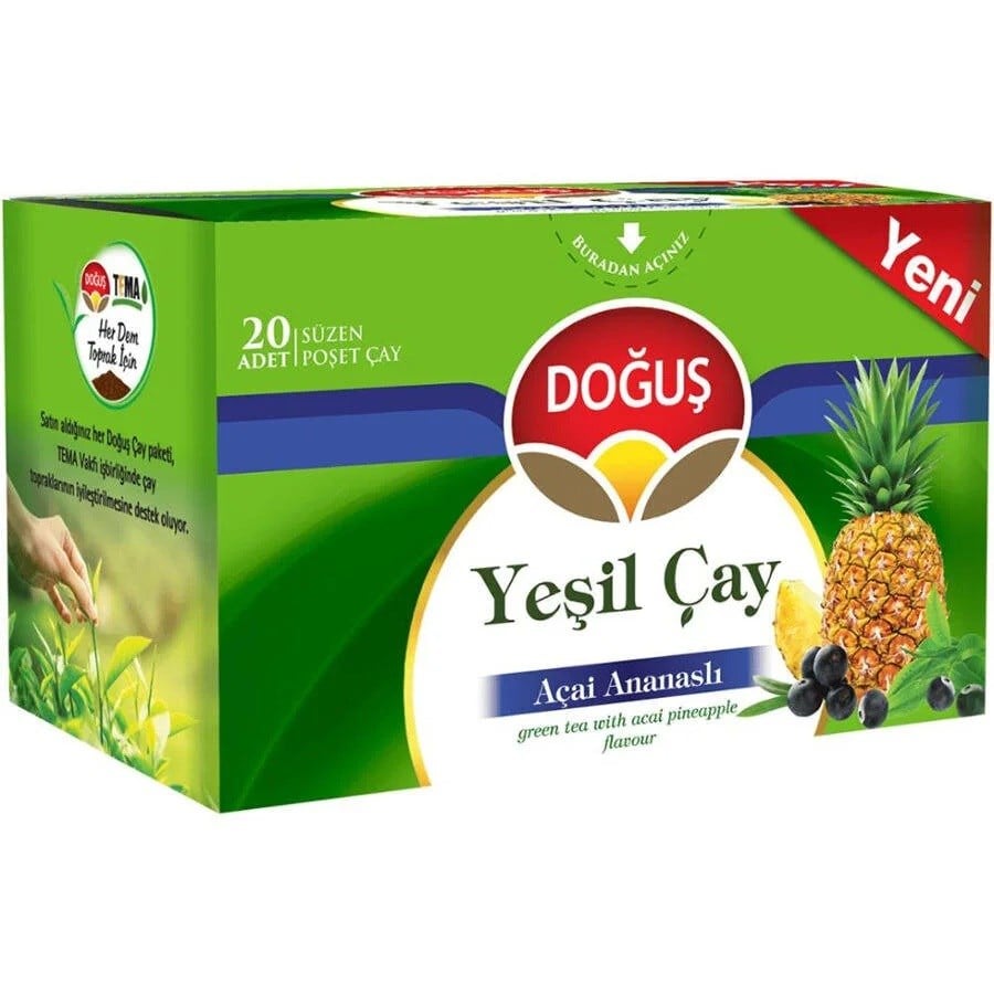 Doğuş Yeşil Çay Açai Ananaslı Bitki Çayı 20'li