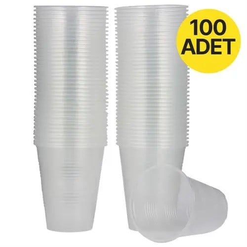 Plastik Bardak 180 cc 100'lü Eko Otomat (1,4 g) Şeffaf