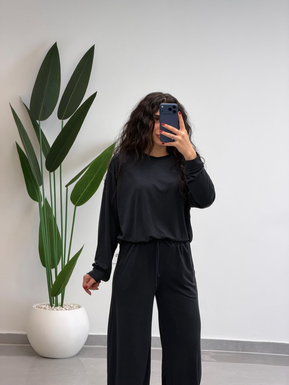 Modal Kumaş Sweat-Pantolon Takım Lacivert
