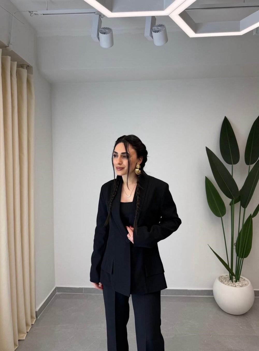 Tek Düğmeli Blazer Ceket Siyah