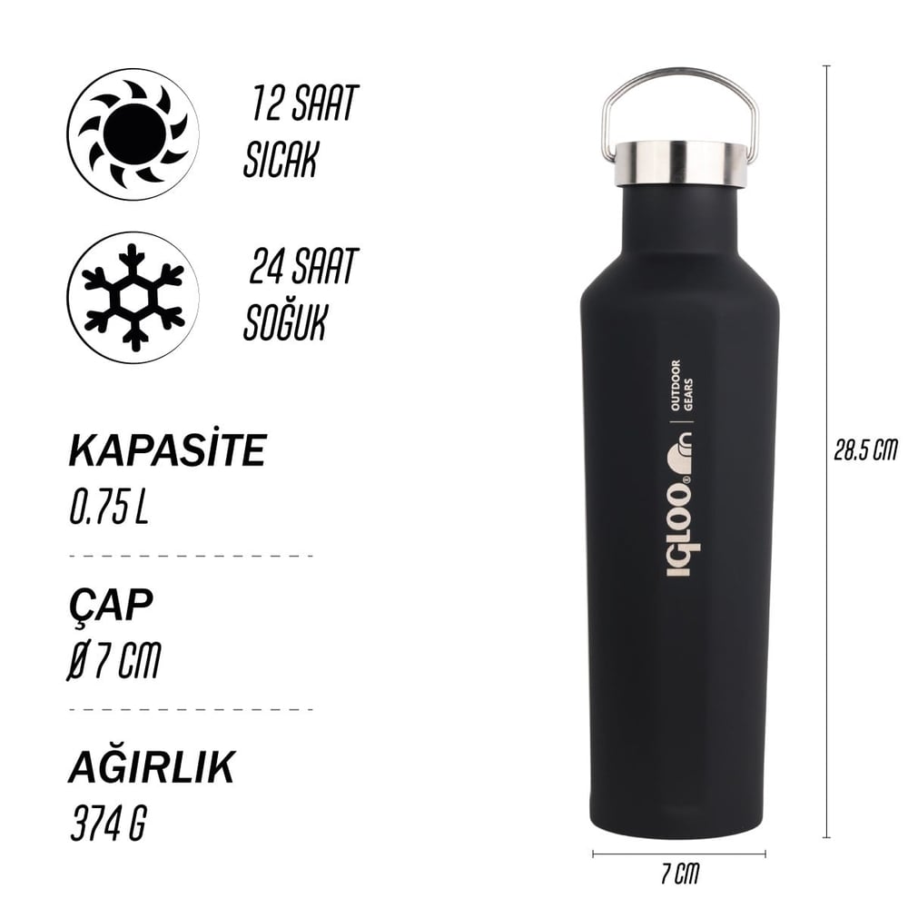 Igloo Pentagon Termos 750ml-SİYAH