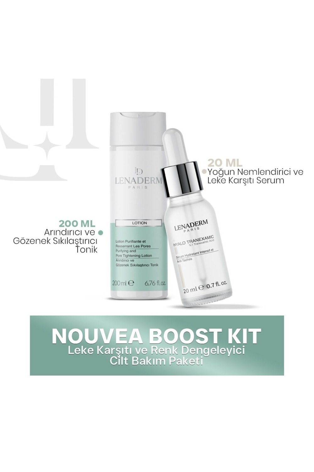 NouVea Boost Kit Leke Karşıtı ve Renk Dengeleyici Cilt Bakım Paketi