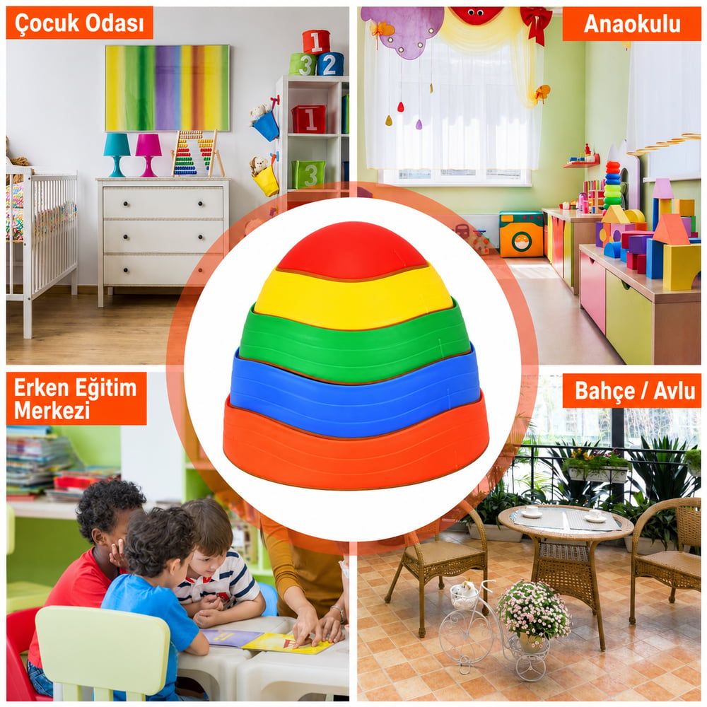 Lady Bug Çocuk Denge Adım Taşları |  Duyu ve Motor Gelişimini Destekleyici Set