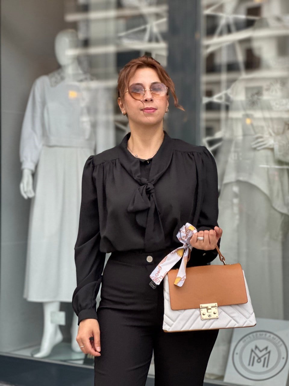 7242 FULAR DETAYLI KOL ÇANTASI BEYAZ-A TABA