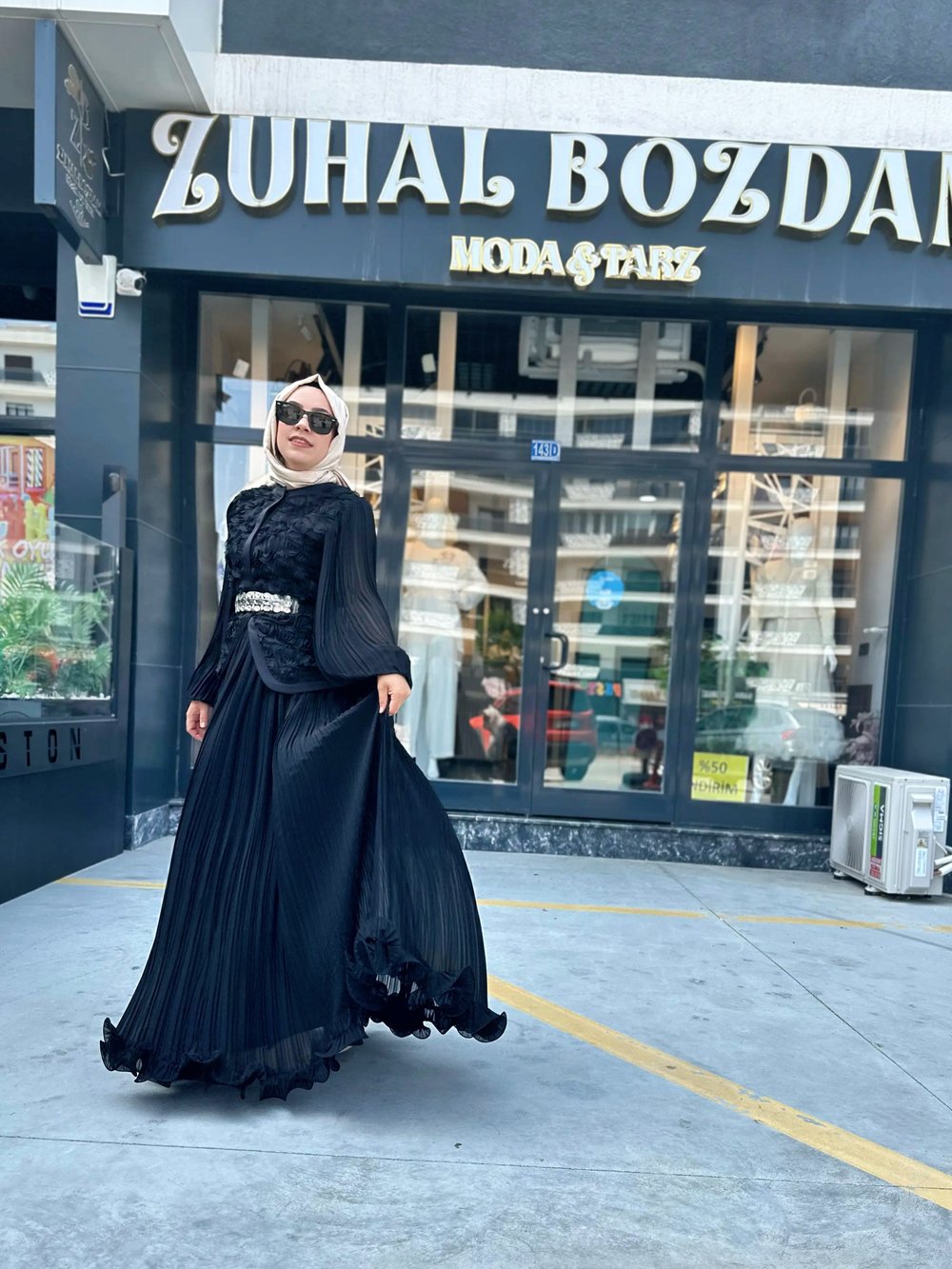 Keten Taş İşlemeli Gömlek Siyah