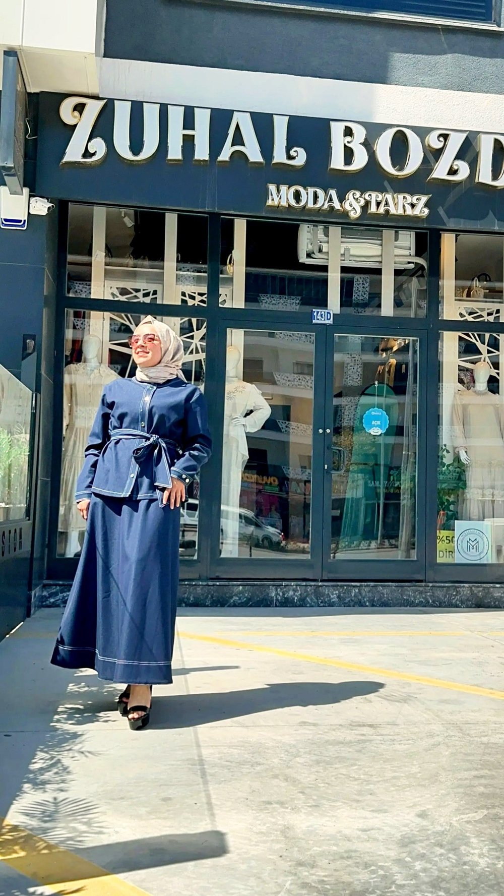 Kot Etekli İkili Takım İndigo