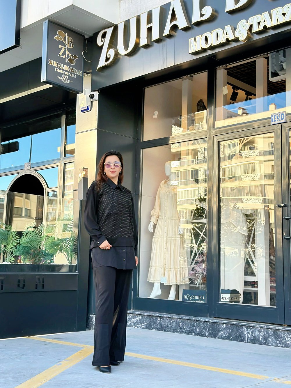 Paraşüt Kumaş Gömlek Yaka Taşlı Pantolon Cepli İkili Takım Siyah