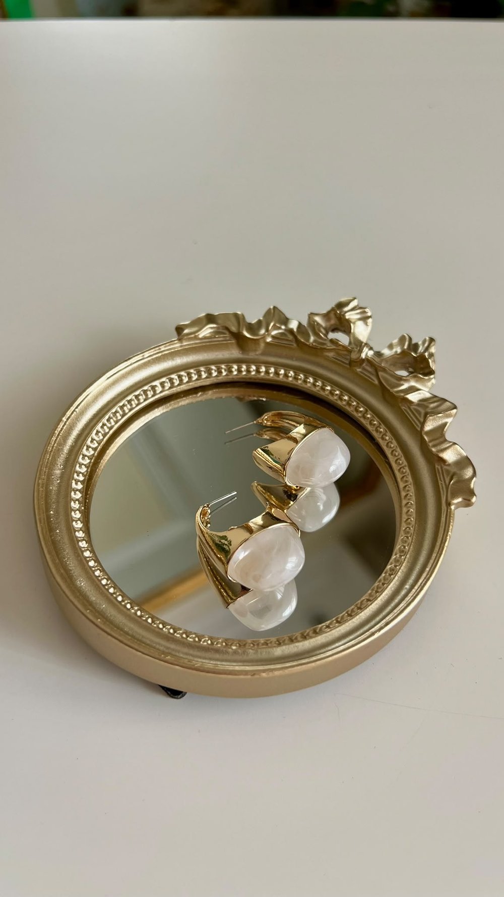 Sedef Gold Detaylı Küpe Tasarım Küpe