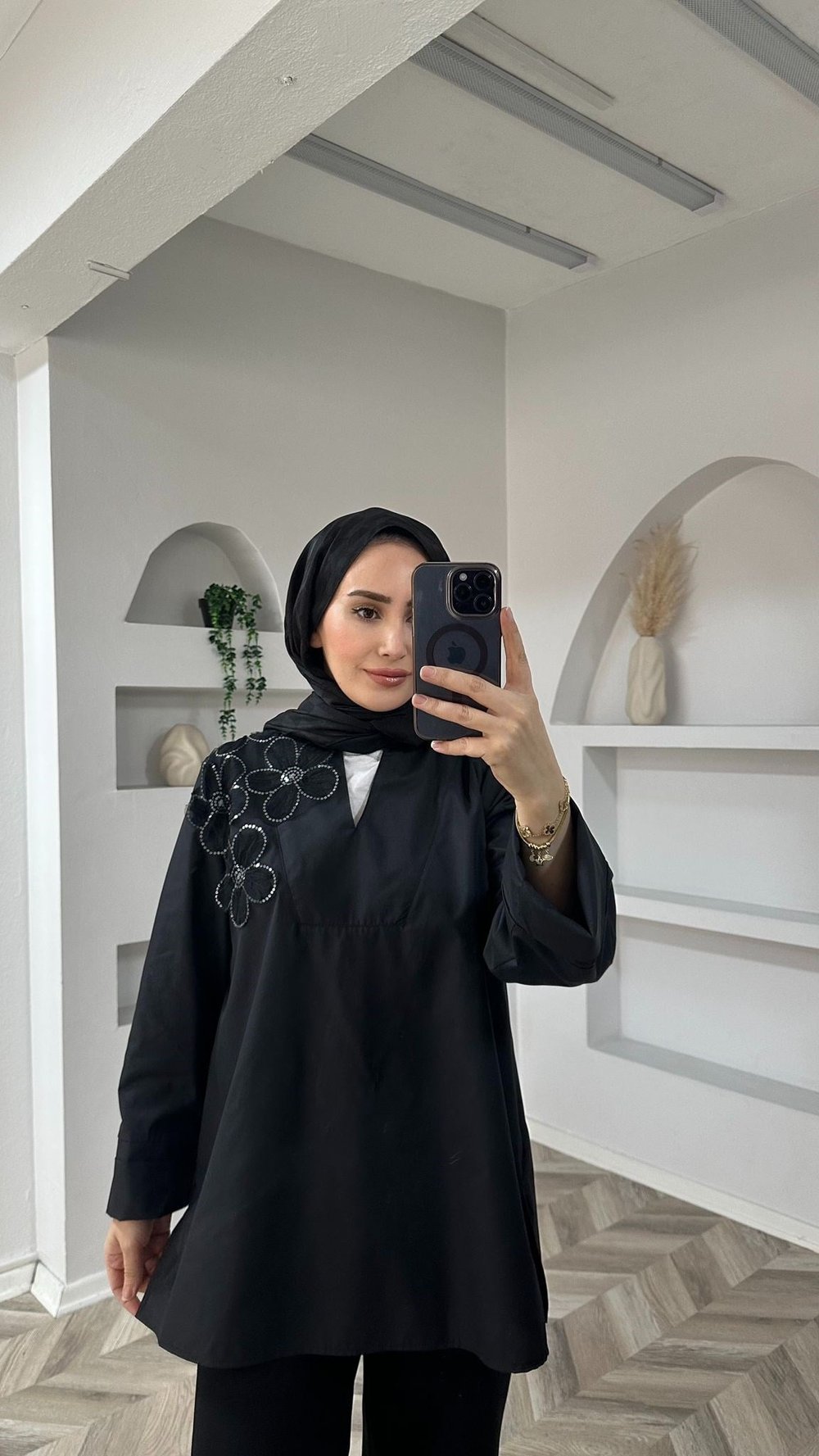 FLORA TUNİK SİYAH
