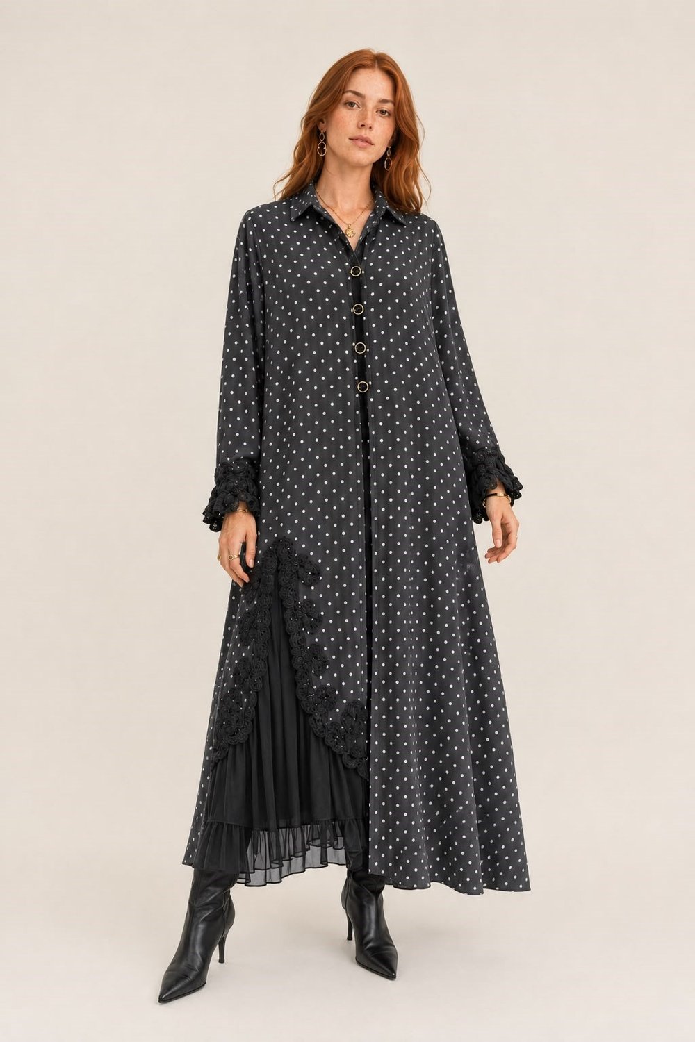 Polka Lace Elbise