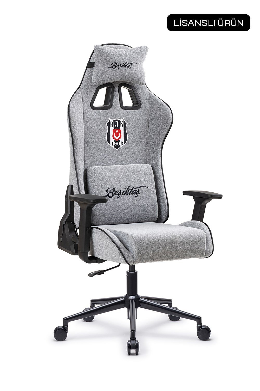 Fanchair x Beşiktaş Goal Gri Kumaş Lisanslı Oyuncu Koltuğu