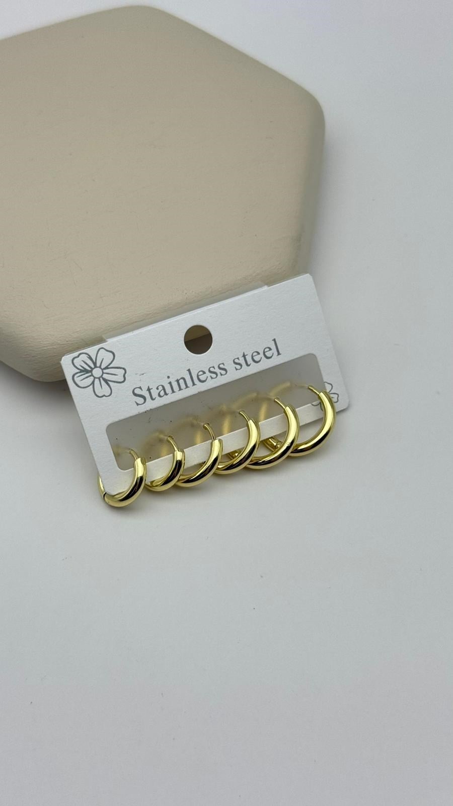 Çelik 14K Set Küpe