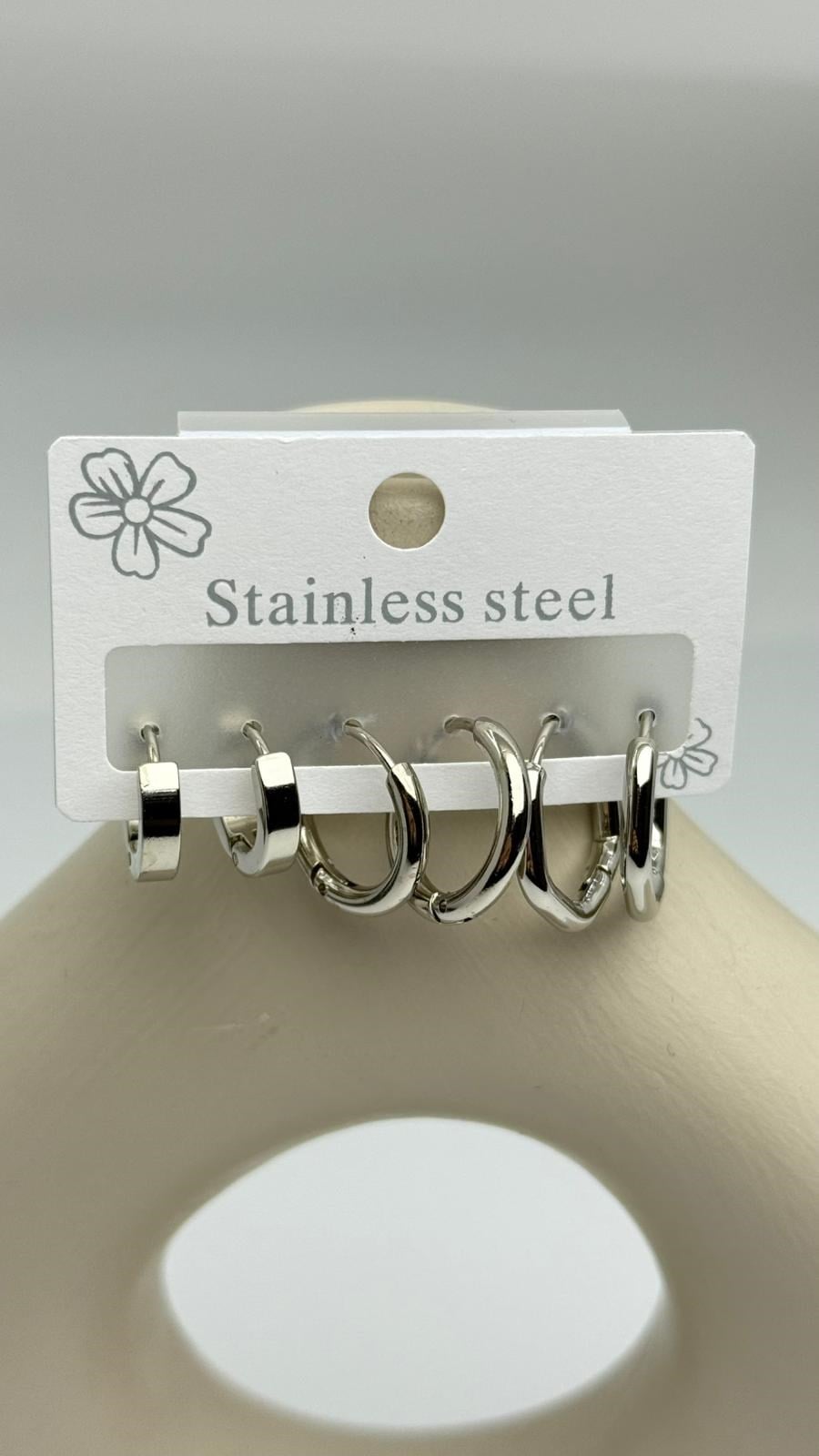 Çelik 6 Lı Halka Küpe