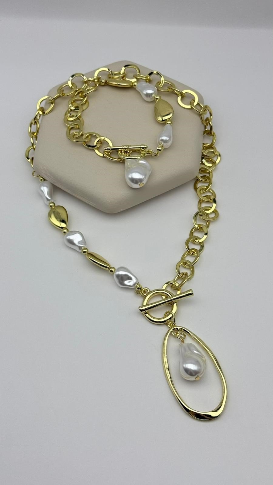 İncili Kolye Bileklik Set