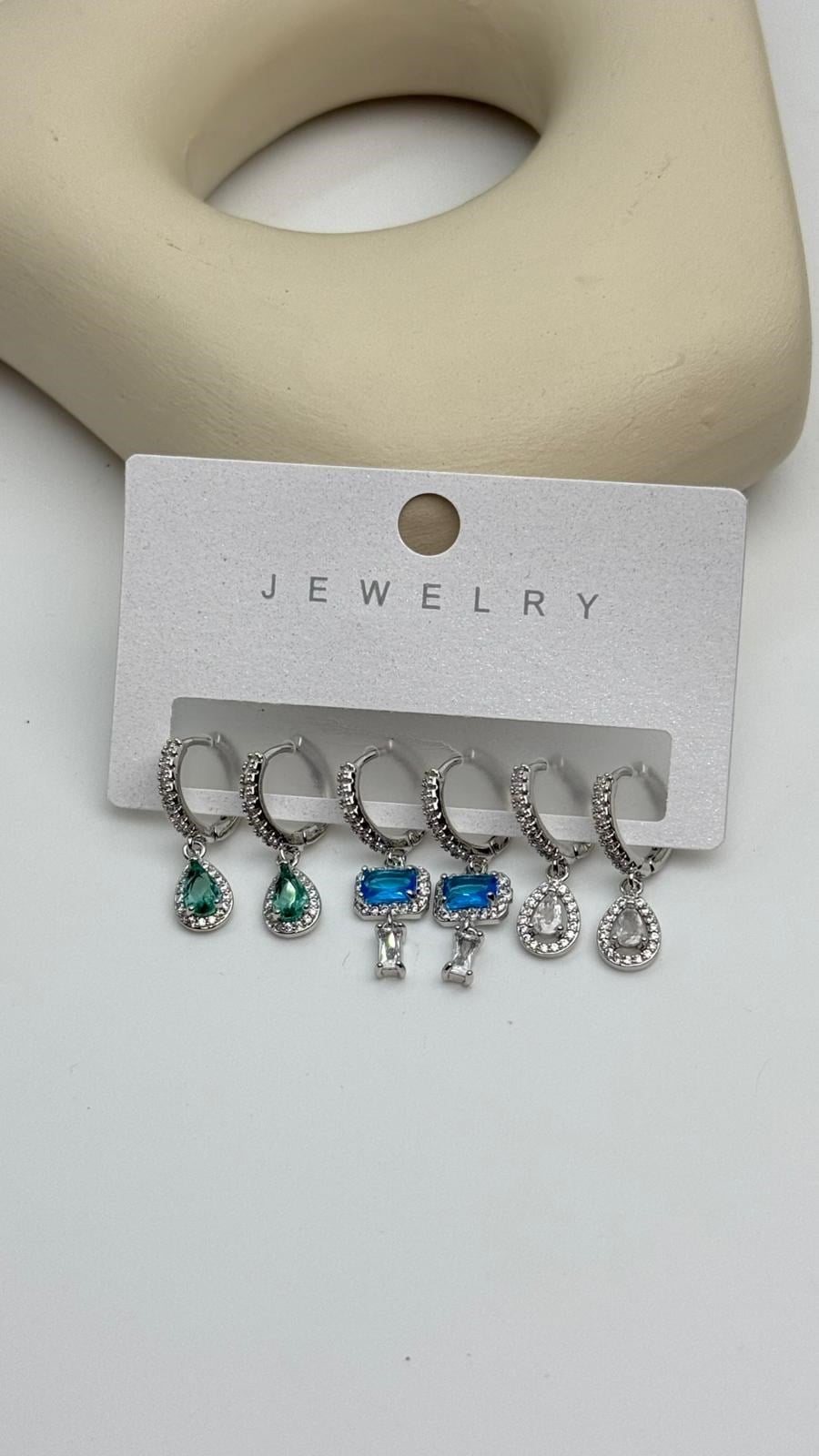 Vip6 6 Lı Taşlı Set Küpe