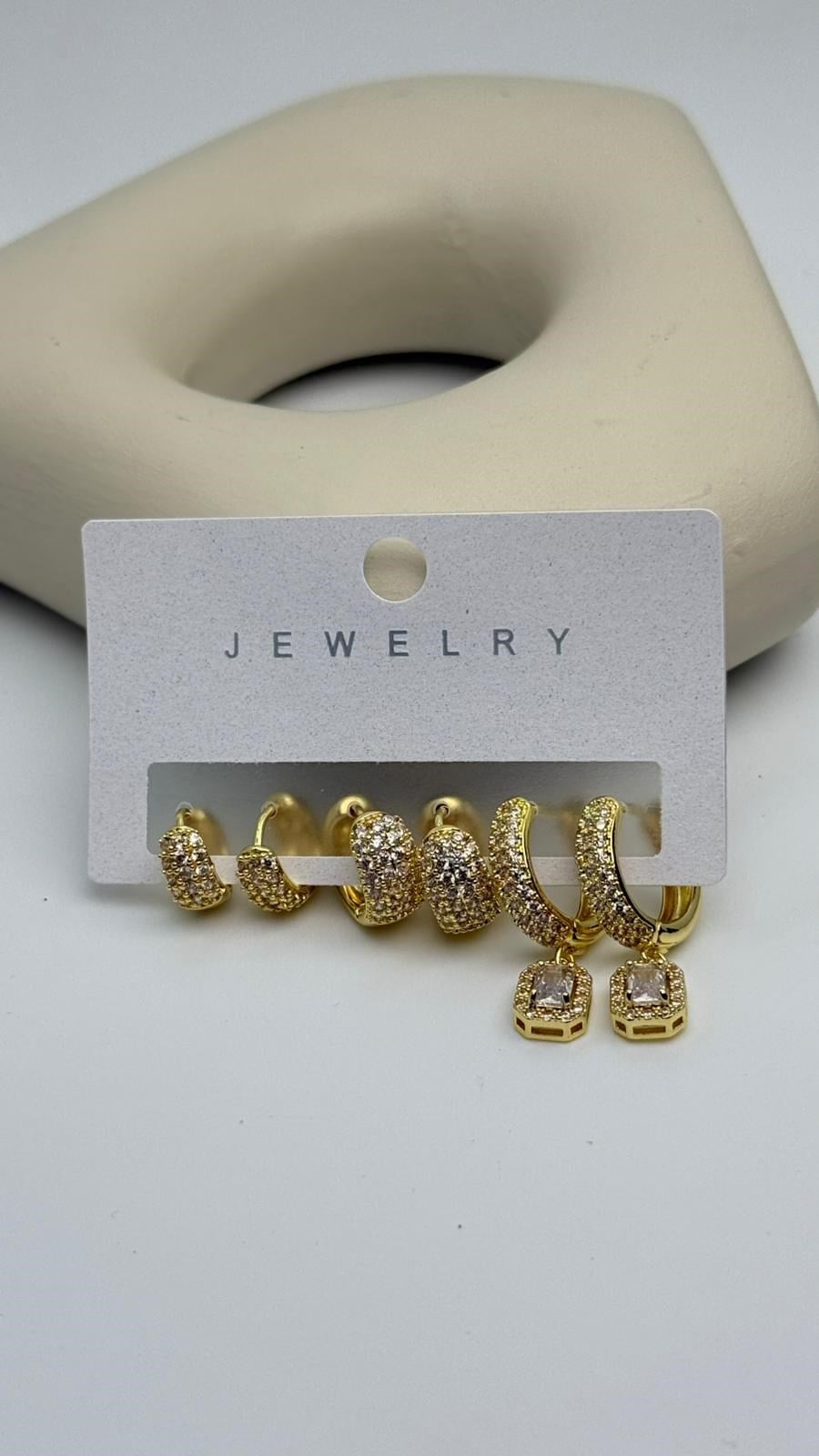 Vip6 6 Lı Taşlı Set Küpe
