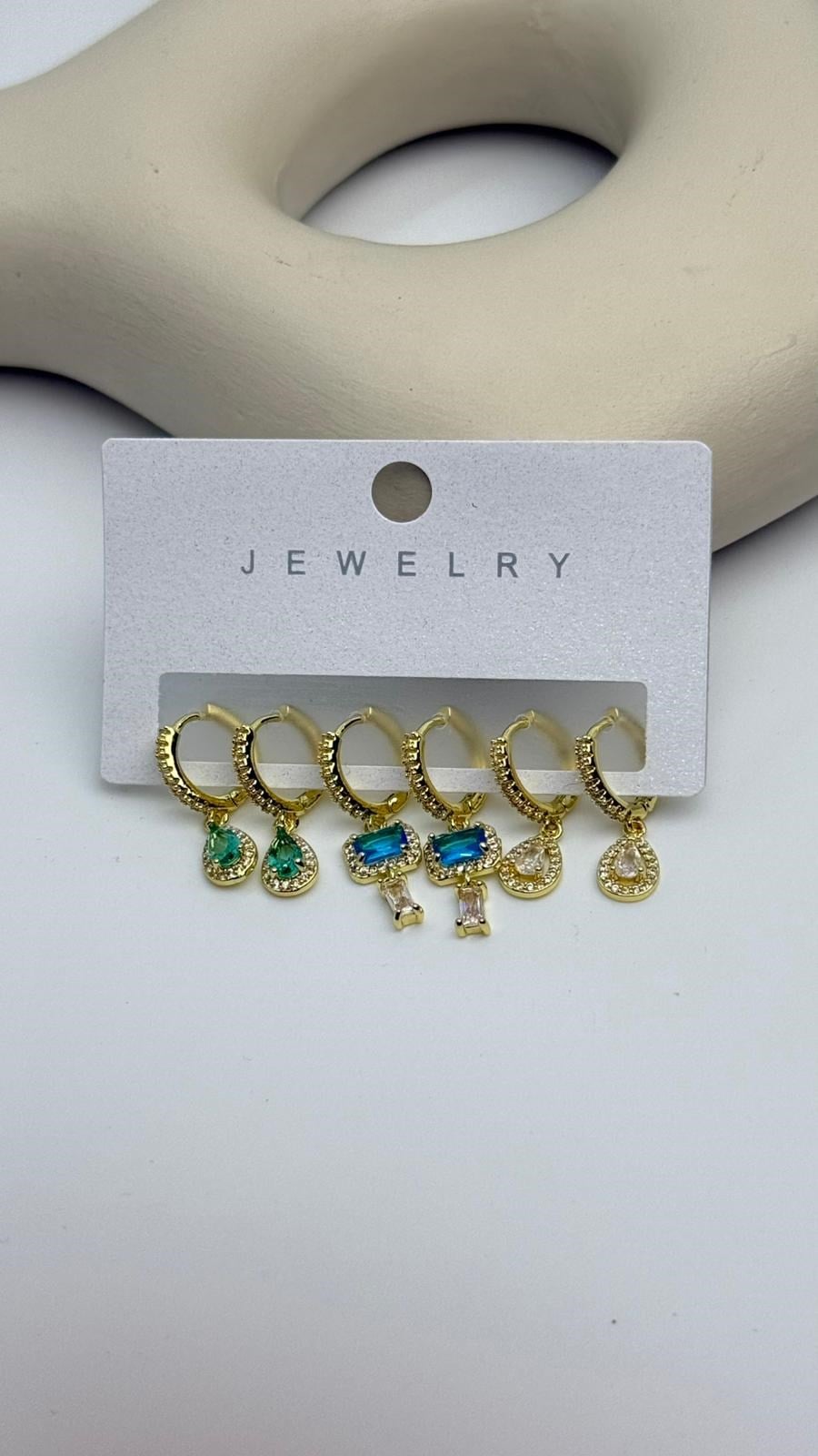 Vip6 6 Lı Taşlı Set Küpe