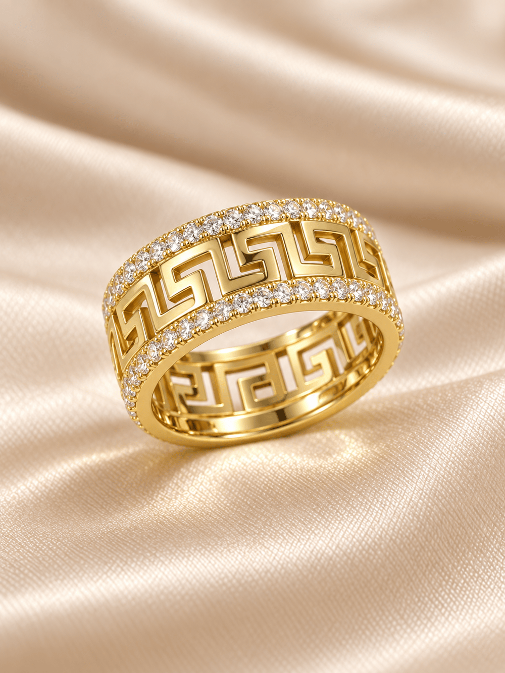 TURKUAZ 14K XUPING VERSACE TARZI GRECA TAM TUR YÜZÜK