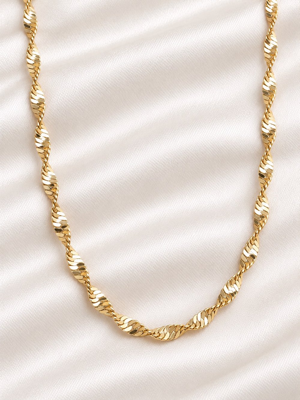 TURKUAZ 14K XUPING KALIN SİNGAPUR ZİNCİR KOLYE 60 CM
