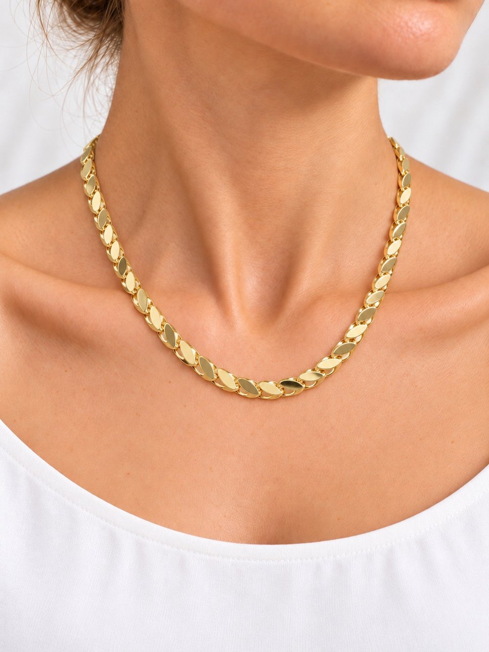 TURKUAZ 14K XUPING PULLU ARPA MODEL ZİNCİR KOLYE 50 CM
