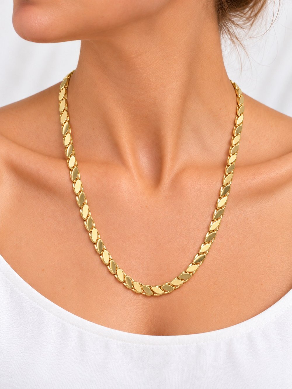 TURKUAZ 14K XUPING PULLU ARPA MODEL ZİNCİR KOLYE 60 CM