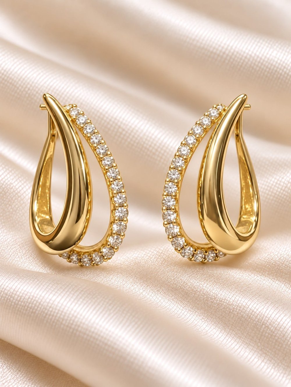 TURKUAZ XUPING 14K İÇ İÇE DAMLA KÜPE