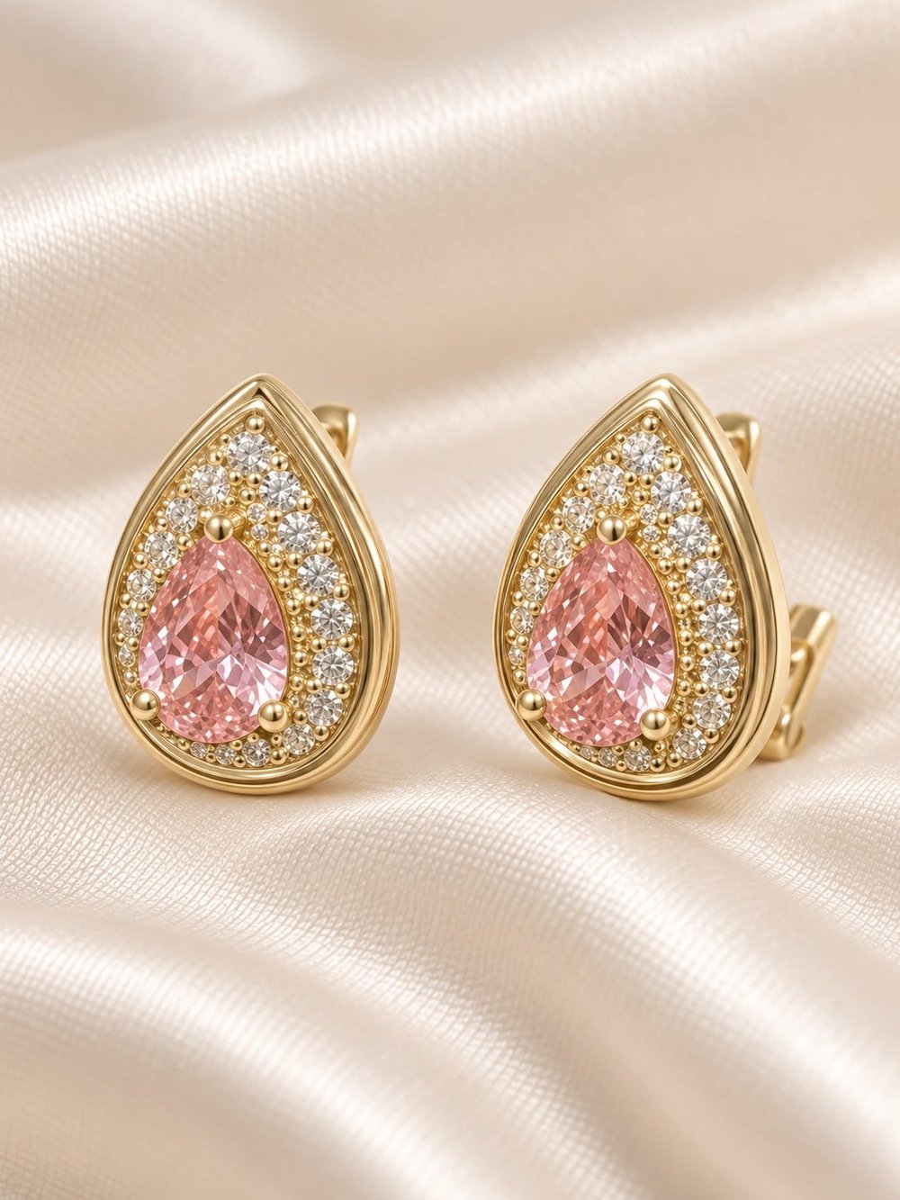TURKUAZ XUPING 14K PEMBE DAMLA KÜPE