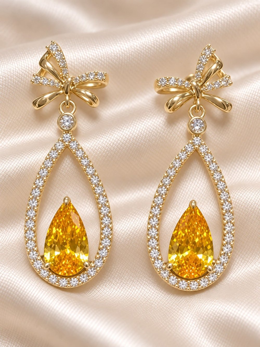 TURKUAZ XUPING 14K SARI DAMLA FİYONK KÜPE