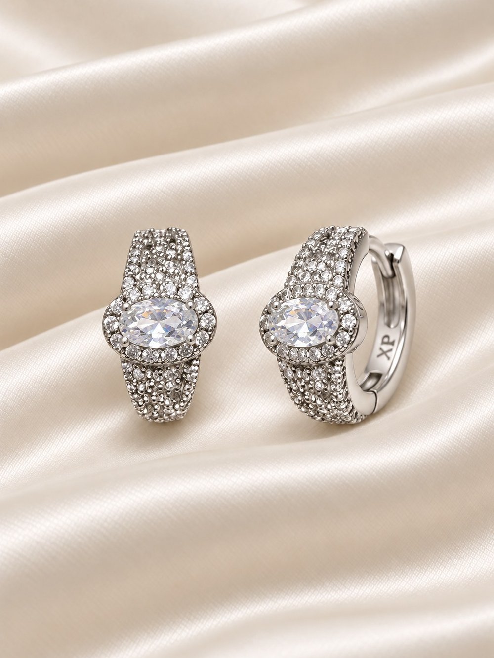 TURKUAZ XUPING SILVER OVAL TAŞLI HALKA KÜPE