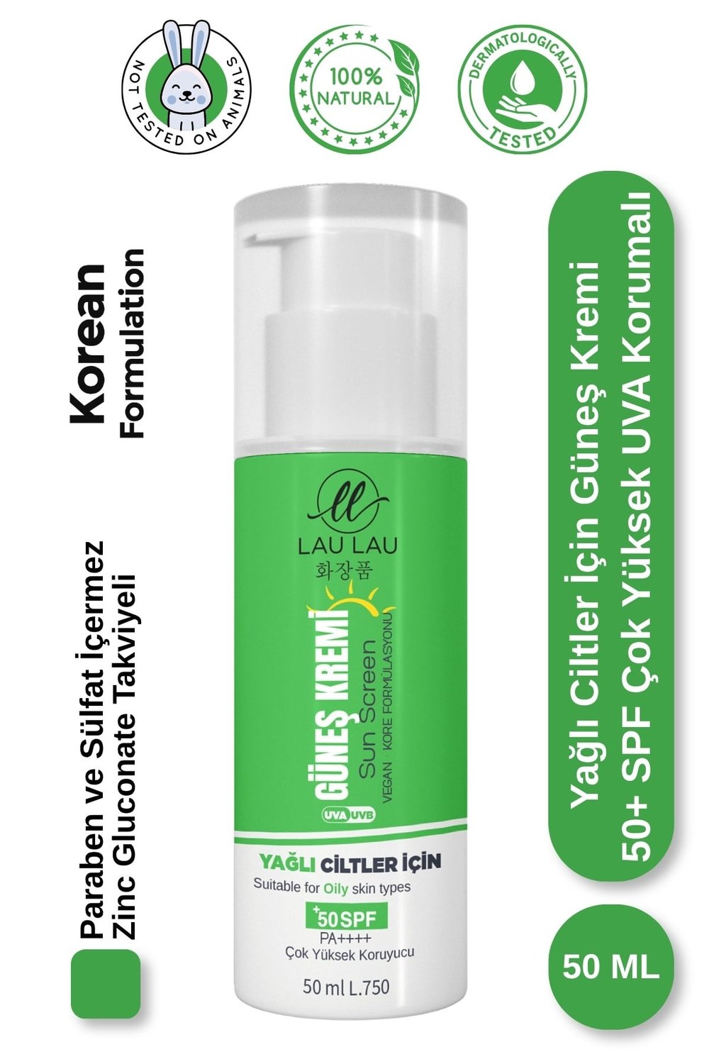 Zinc Gluconate Takviyeli Yağlı Ciltler İçin Yüksek Korumalı Güneş Kremi – 50 Ml