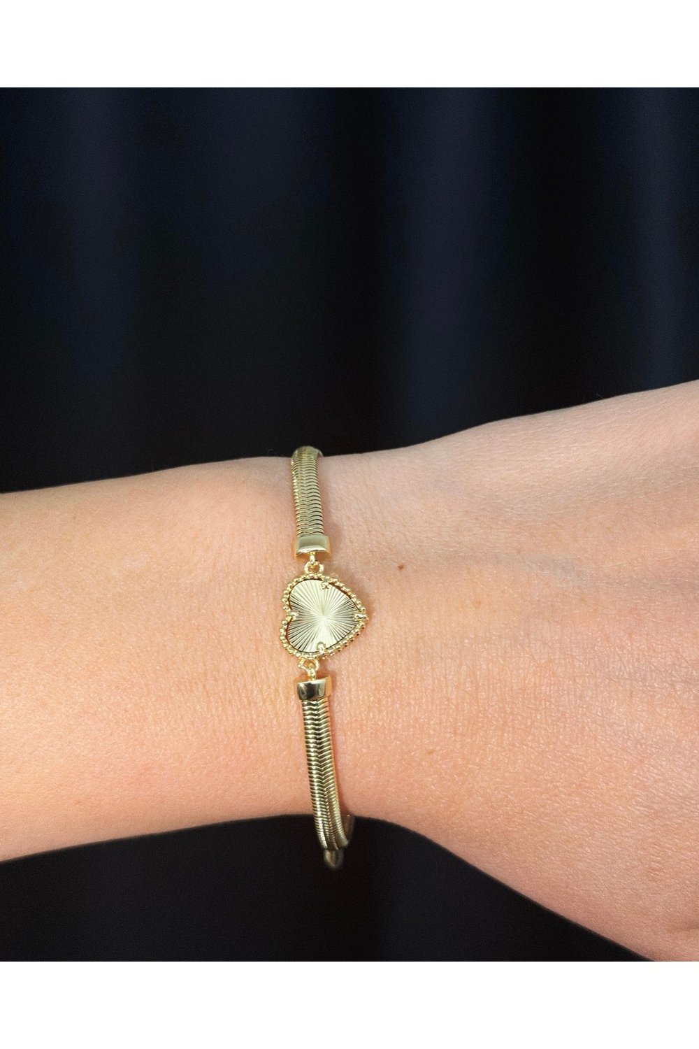 Çelik 14K Gold Kalp Bileklik