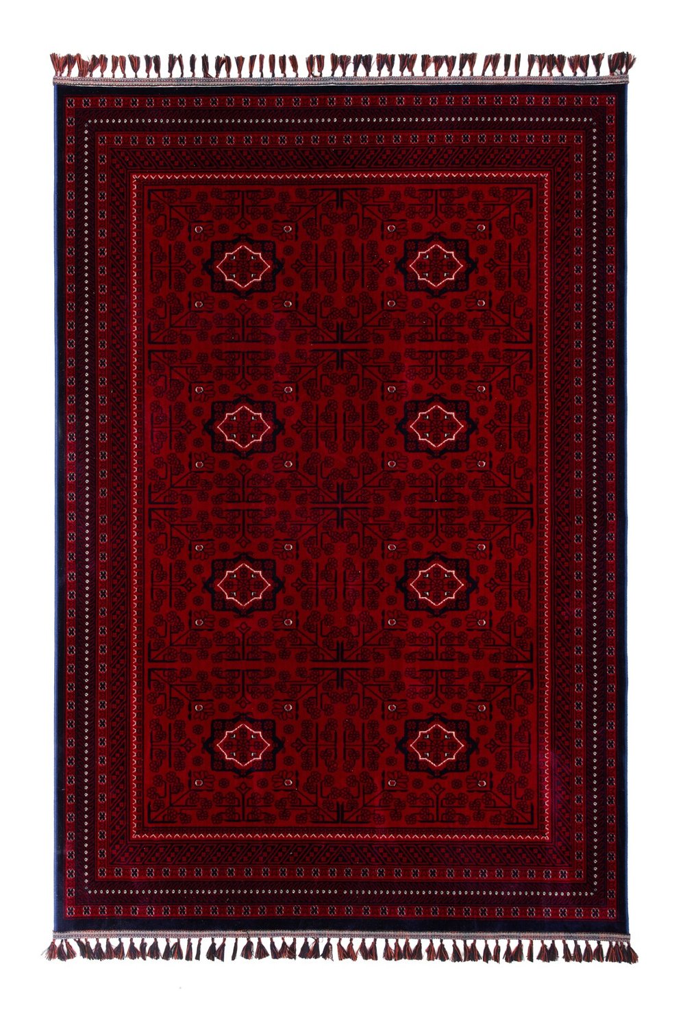 Otantik Kadife Bambu İnce Premium Sık Dokuma İpeksi Yumuşak Kaymaz Etnik Afgan Salon Koridor Halısı