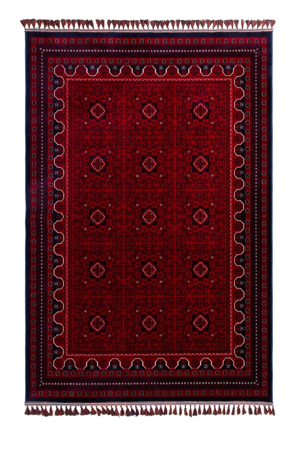Otantik Kadife Bambu İnce Premium Sık Dokuma İpeksi Yumuşak Kaymaz Etnik Afgan Salon Koridor Halısı
