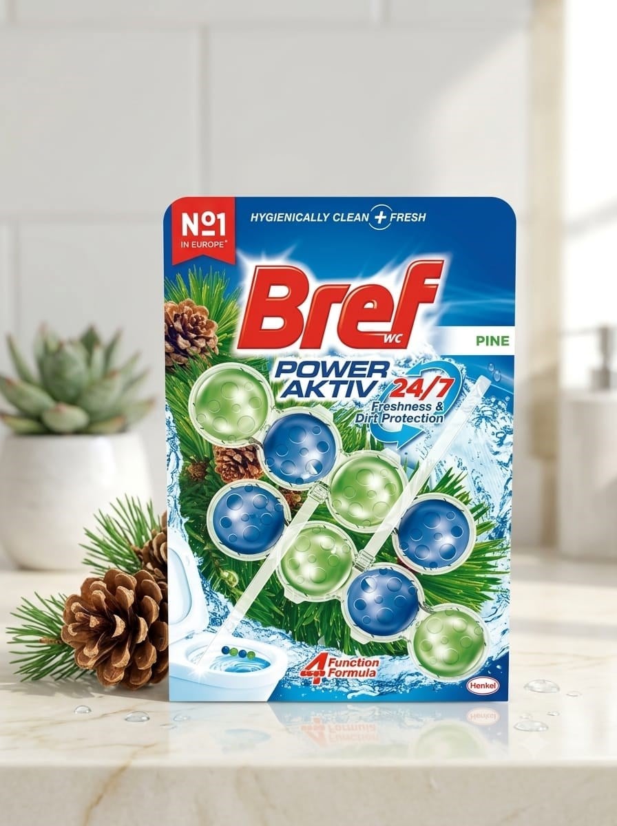 Bref Power Aktiv Katı Klozet Blok Çam Kokulu 2'li Paket