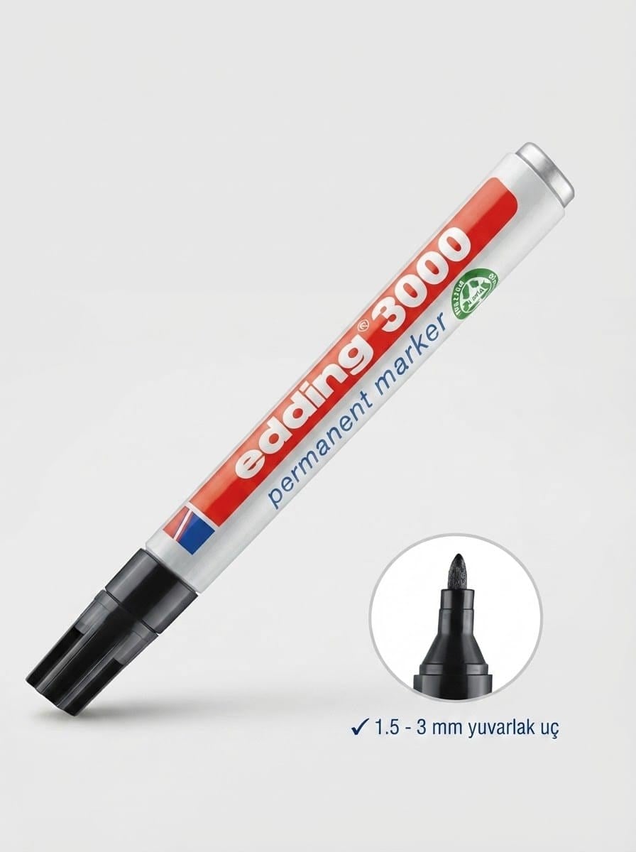Edding 3000 Permanent Marker Kalem Siyah