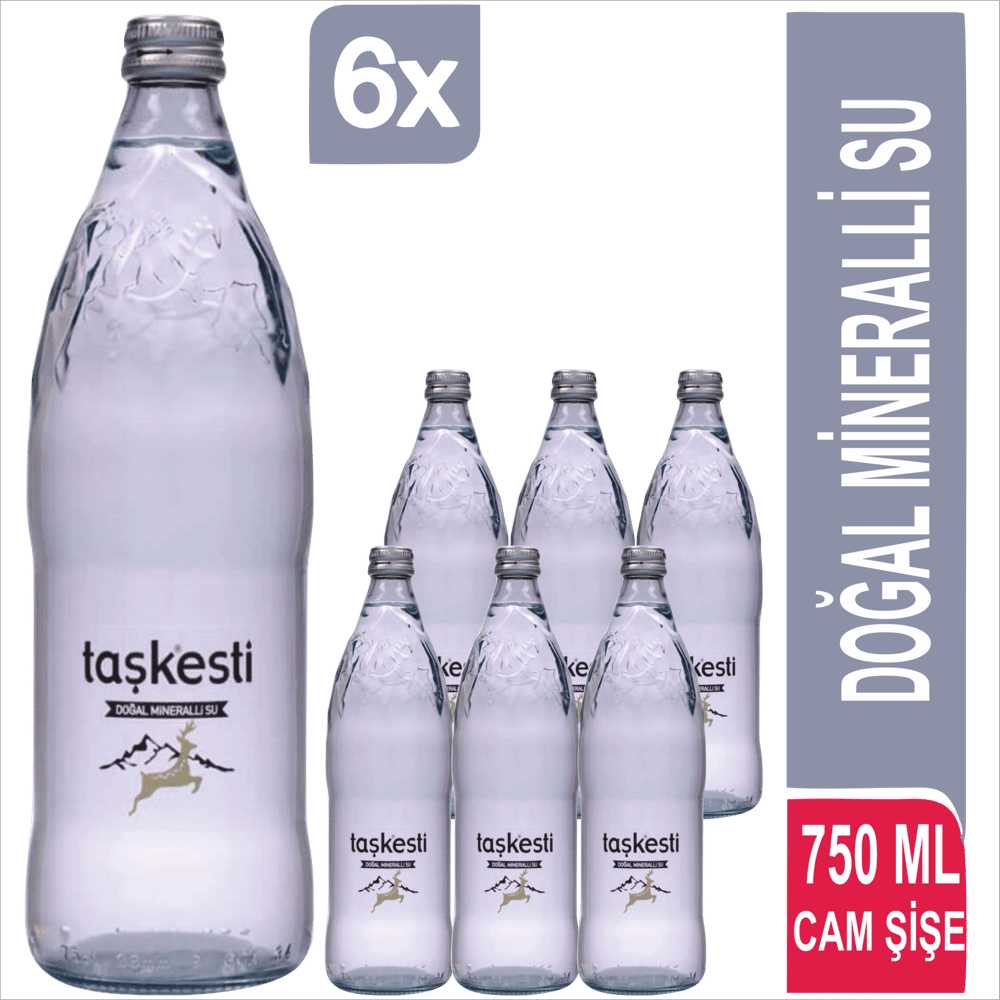 Taşkesti 0,75 ml cam şişe 6 lı