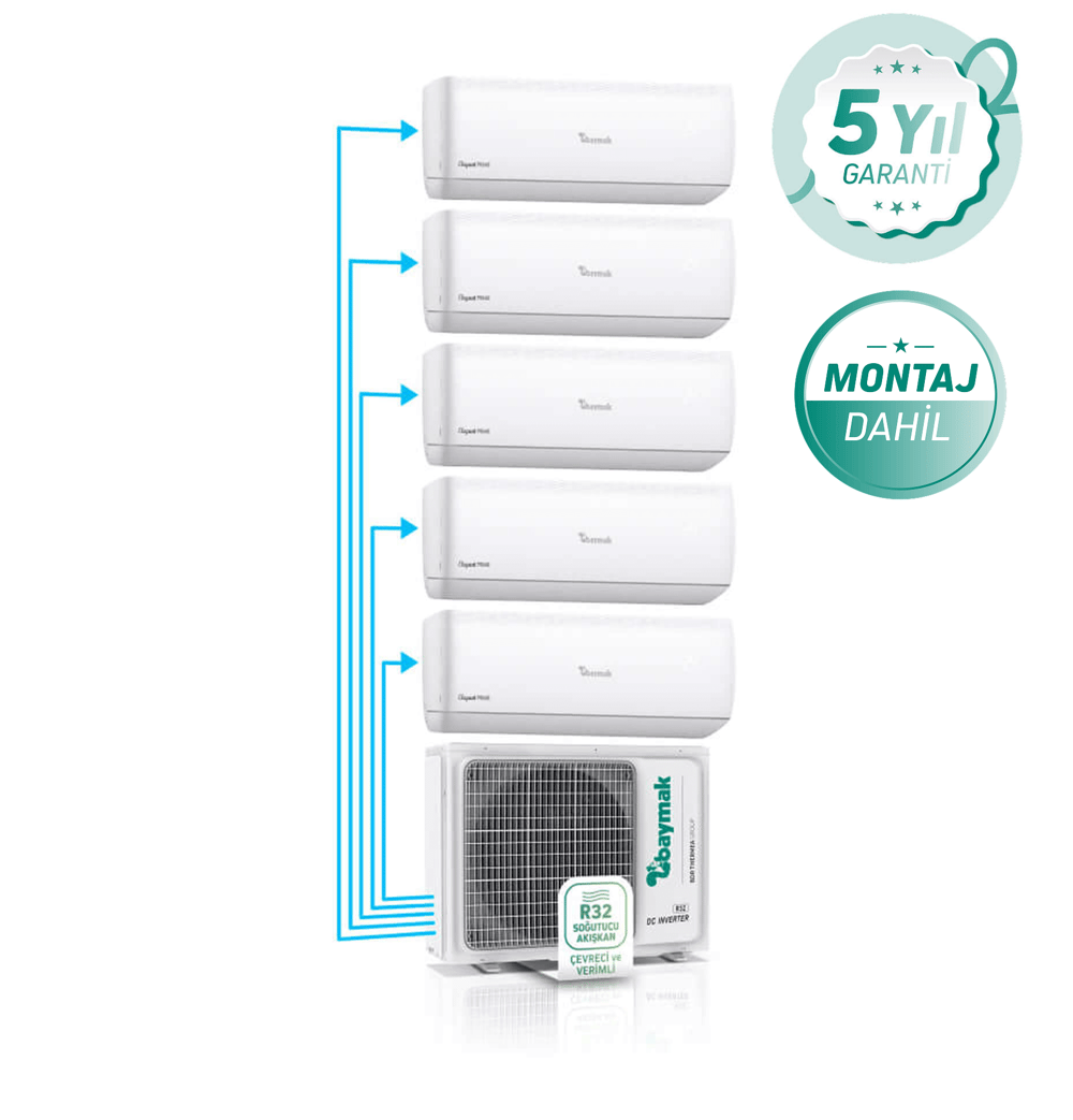 Baymak Elegant Prime Multi Duvar Tipi Siplit Klima 1X5 BAYMAK Gaziantep Kombi Klima Dünyası