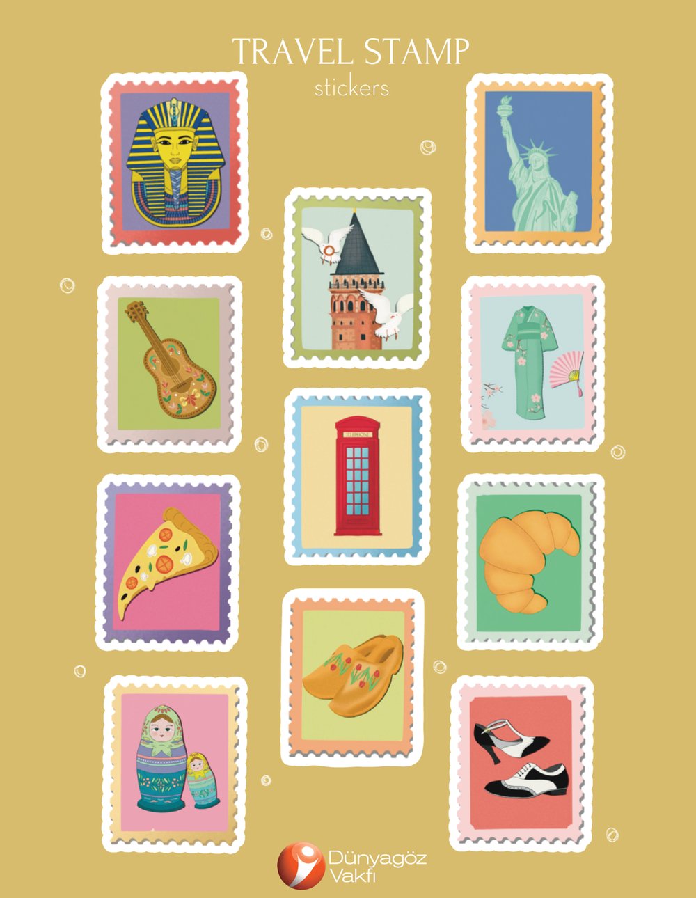 TRAVEL STAMP STCIKER SETİ